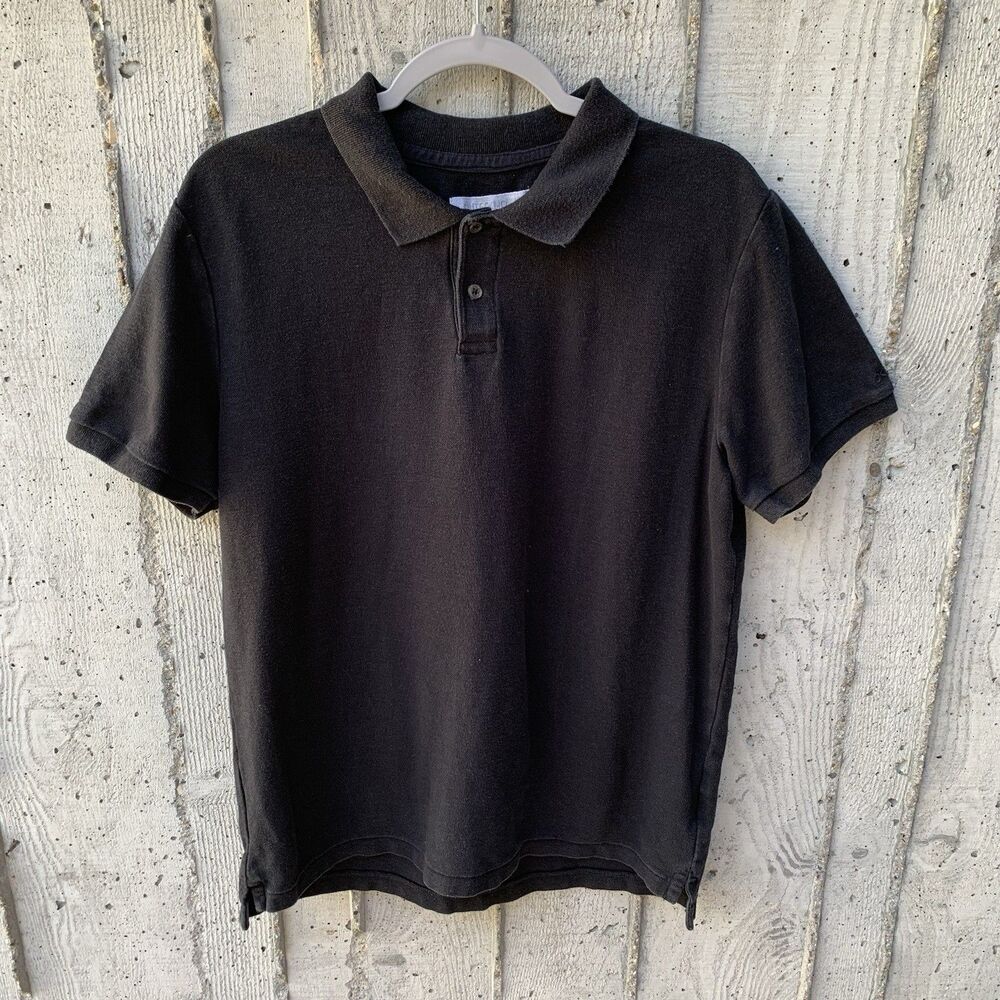 Outerknown Men's Organic Cotton Polo Shirt Black Short Sleeve Golf Outdoors L